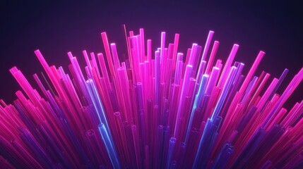 Poster - Burst of Light Through Fiber Optics Abstract Vector