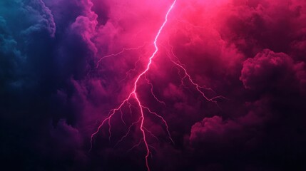 Poster - Vibrant Lightning Strike Over Dramatic Clouds