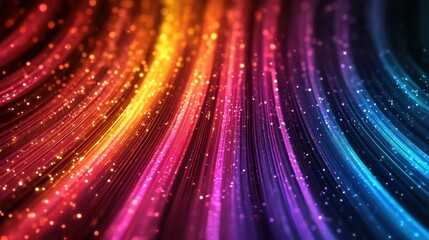 Poster - Abstract Fiber Optic Network in Vibrant Colors