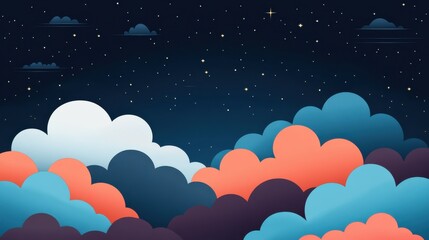 Poster - Dreamy Celestial Clouds in Vector Composition