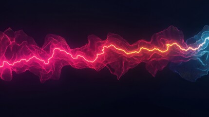 Poster - Futuristic Lightning Holographic Elements in Vector Style