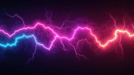Poster - Vibrant Futuristic Lightning and Holographic Elements