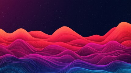 Poster - Minimalist Galactic Horizon with Nebula Patterns