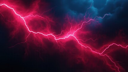 Poster - Dramatic Lightning Cracking Through the Dark Sky