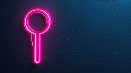 Poster - Modern Digital Key with Glowing Lines on Black Background