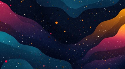 Poster - Vibrant Night Sky with Glowing Constellations
