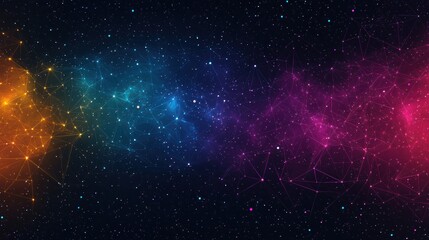 Poster - Vibrant Night Sky with Glowing Constellations