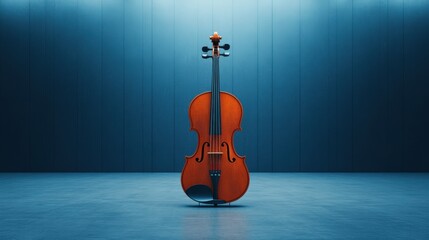 Poster - Elegant Violin on Stage with Dramatic Lighting