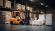 © Mandeep - forklift moving boxes in a warehouse for efficient logistics and storage