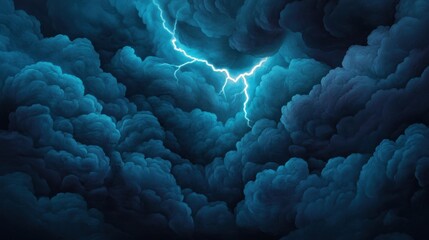 Poster - Dramatic Lightning Strikes Through Dark Storm Clouds