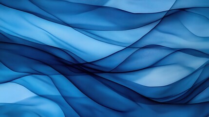 Poster - Intricate Blue Transparent Wave Design