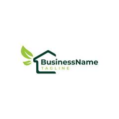Wall Mural - green house logo design simple vector illustration