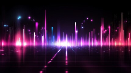 Aufkleber - Vibrant Abstract Background with Colorful Light Waves and Patterns