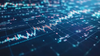 Poster - abstract digital data visualization with graphs and charts design