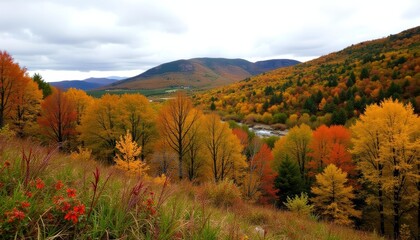 Wall Mural -  Autumns Palette  A Vibrant Forest in Full Bloom