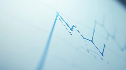 Poster - abstract data visualization in blue tones with line graph elements