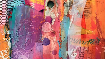 Poster - Vibrant abstract painting showcasing dynamic textures and intense colors a modern expression of creativity.