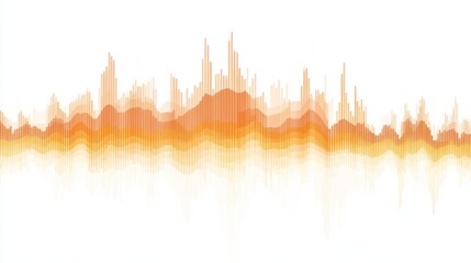 Poster - abstract sound wave pattern in orange and yellow gradient design