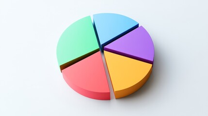 Poster - Colorful 3D Pie Chart Representation for Business Analysis and Reports
