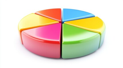 Poster - colorful pie chart segments representing data analysis and statistics