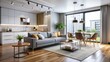 © nittiya - Clean interior of modern apartment with minimalist design, clean, interior, modern, apartment, minimalist, design, sleek