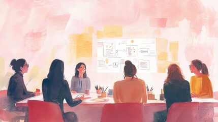 Poster - Team Collaboration in a Watercolor Style