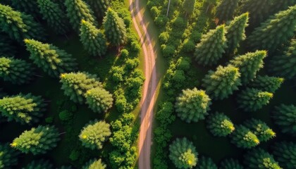 Wall Mural -  Emerald path through the forest