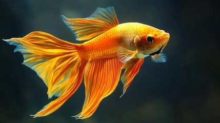 Poster - Vibrant Goldfish Swimming Gracefully in Clear Aquarium Water