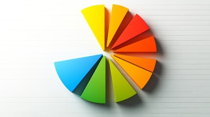 Fototapete - Colorful Geometric Segments Arranged in a Circular Pattern Design