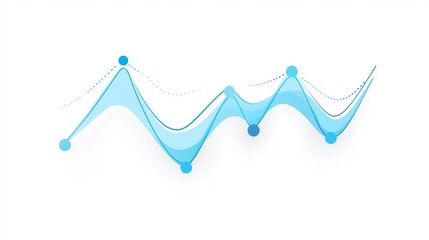 Poster - abstract blue waves for data visualization and analytics design