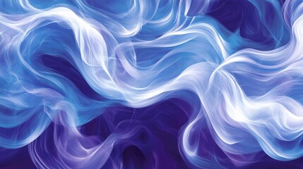 Poster - Ethereal Swirls of Colorful Smoke in Shades of Blue and Purple
