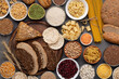 © Prostock-studio - Healthy nutrition. Selection of gluten free products on wooden background