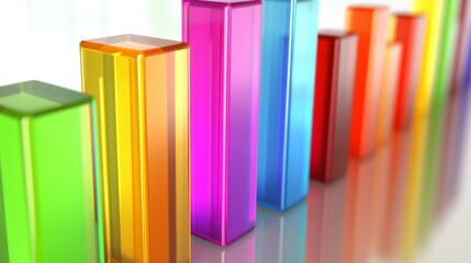 Aufkleber - Colorful Transparent Blocks Representing Data Visualization Concept
