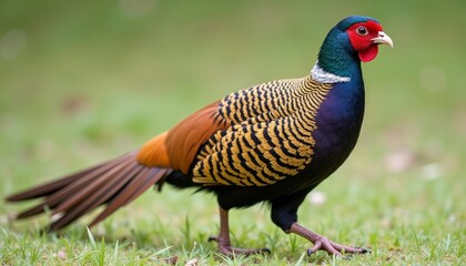 Sticker -  Vibrant Peafowl in Natural Habitat