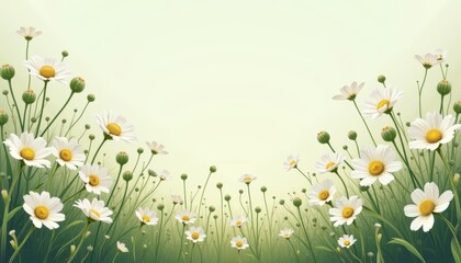 Wall Mural -  A field of daisies a symbol of purity and innocence