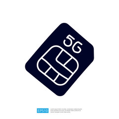 Poster - A graphic representation of a 5G SIM card, symbolizing modern telecommunications technology and connectivity.