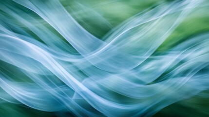 Fototapete - Abstract Flowing Lines in Soft Blue and Green Tones for Backgrounds