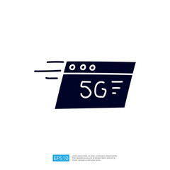 Poster - A stylized graphic representation of a 5G signal, symbolizing fast internet connectivity and modern technology.