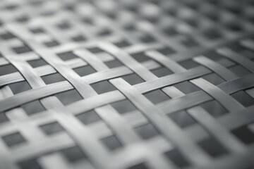 Poster - This image provides a close-up view of a woven texture rendered in metal tones, emphasizing the interlocking patterns and metallic sheen of the material surface.