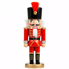 Wall Mural - A festive nutcracker soldier figurine playing a drum, ready for Christmas