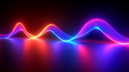 Poster - Neon Lines Abstract Background Glowing in Ultraviolet Colors for Futuristic Party Vibe