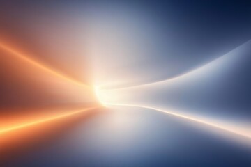 Poster - abstract digital artwork soft glowing lines grayscale blue background rays light modern interior des