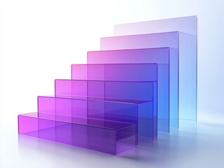 Leinwandbilder - Abstract Background with Translucent Glass Panels in Violet and Blue Colors