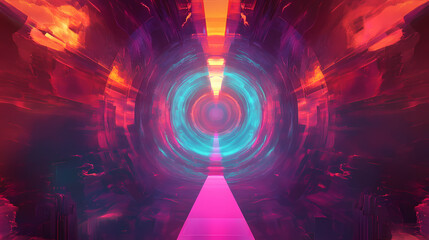 Wall Mural - time travel futuristic portal mystical clock background wallpaper ai generated image. temporal. illu
