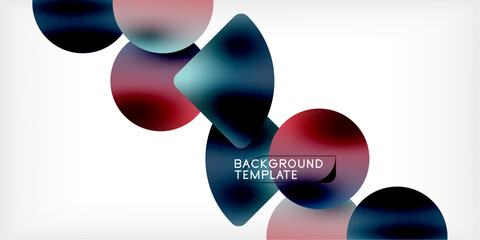 Poster - Color geometric shapes background shadow circles