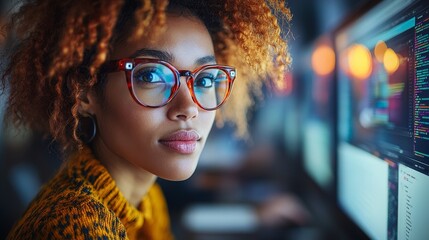 Web developers collaborate in modern offices, while designers use tablets and dual displays for design and coding. Warm sunlight pours into the room through glass windows.