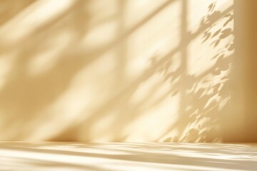 Aufkleber - Minimalistic Beige Background with Gentle Light and Organic Shadows for Product Presentation
