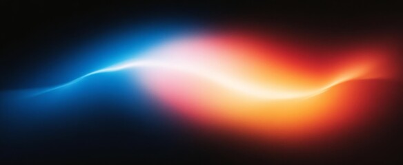 Poster - Abstract Digital Artwork Gradient Blue Red Yellow Flowing Background Texture with Dark Ethereal Glow