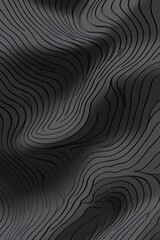 Poster - Abstract Black and Gray Wavy Pattern Background Design with Hypnotic Lines and Texture for Creative Projects