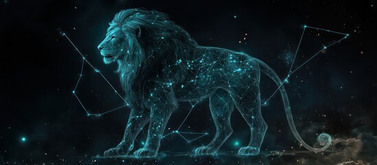 Wall Mural - Celestial Lion: A Constellation of Stardust and Majesty